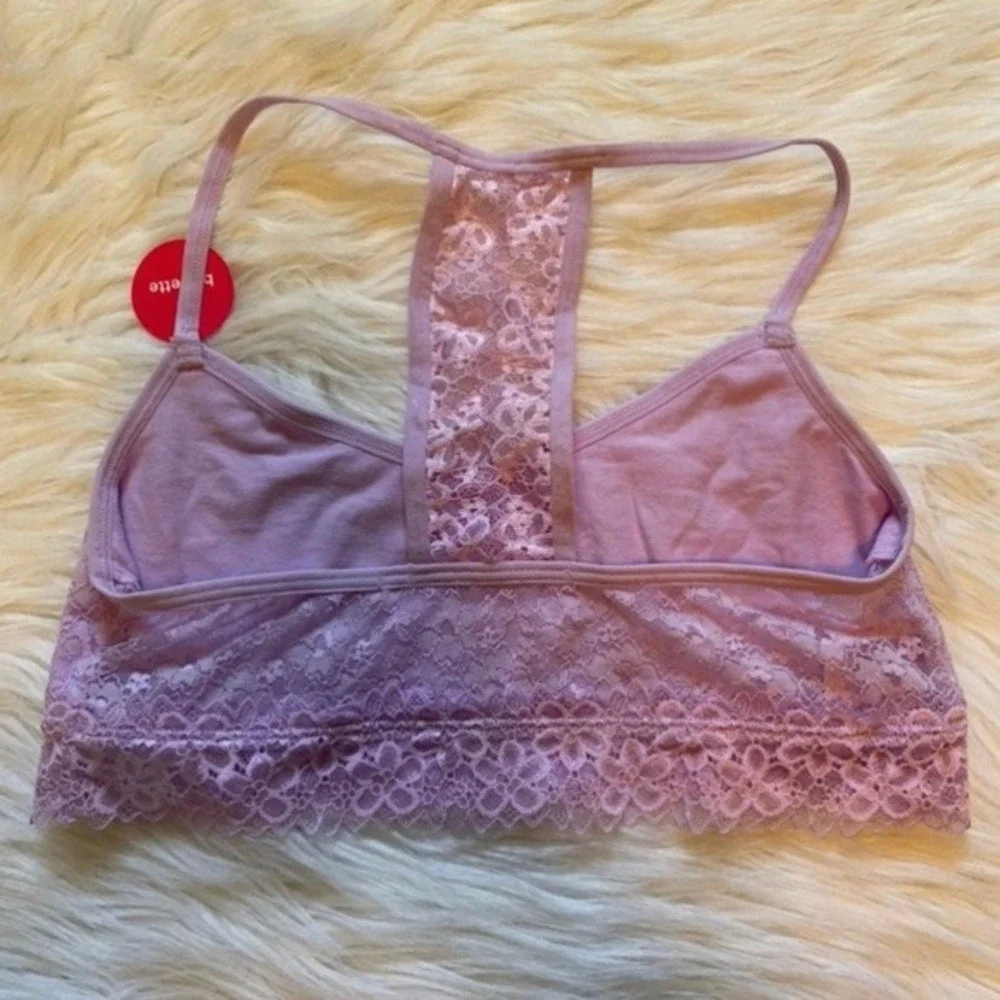 Wonder Nation Wirefree Bralette Girls Size‎ 36 Purple Floral Wireless Bra